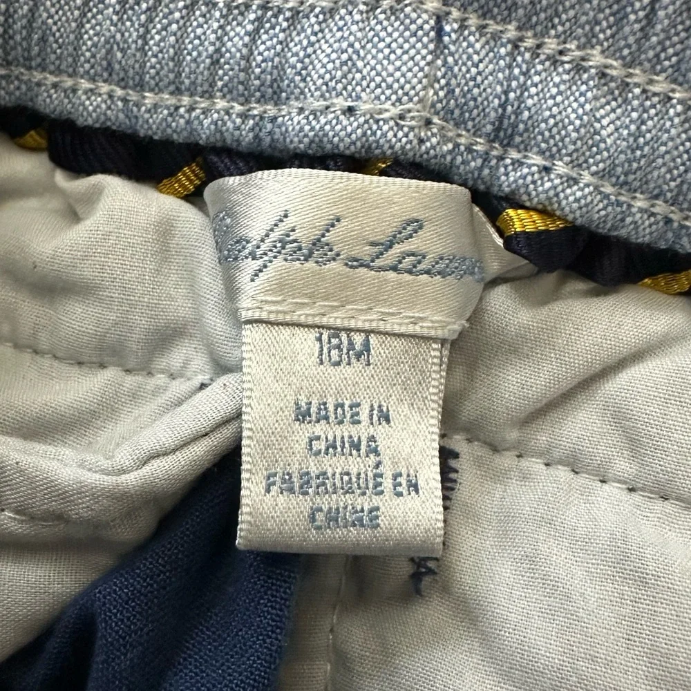 Ralph Lauren navy blue chino pants with double loop belt, size 18M